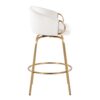 Claire - Contemporary / Glam Counter Stool With Swivel With Round Footrest (Set of 2) - Cream - Image 3