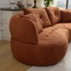 Modern Modular Sofa With Durable Fabric And Solid Wood Frame For 4 People - Orange - Image 7