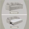 Connie - Boucle Sleeper Sectional Sofa With 2 Toss Pillows - Beige - Image 9