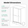 Semi Frameless Double Sliding Shower Door With SGCC Tempered Glass - Brushed Nickel - Image 3