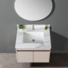 Elegant Vanity Top With Undermount Sink And Backsplash, Sintered Stone - Carrara White Marble - Image 5