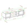 Modern 2 Door Open Storage TV Stand For TVs Up To 65" - Solid Black - Image 5