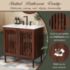 30" Vintage Bathroom Vanity With Ceramic Sink, Modern Bathroom Vanity Cabinet With 2 Soft Close Doors, Equpiied With 4 Sturdy Iron Legs - Antique Dark Brown - Image 6