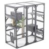Outdoor Diy Cat House Catio With Double Enter Doors, Platforms, And Condos - Dark Gray - Image 10