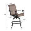 Outdoor Sling Counter Stool (Set of 2) With Aluminum Frame, All Weather - Dark Brown - Image 3
