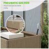 Outsunny - 83 Gallon Deck Box, Large Outdoor Storage Chest, Pe Wicker Trunk For Outside On Wheels For Garden Tools, Pool Toys & Patio Furniture Cushions - Brown - Image 4