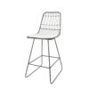 Yearning - Iron Counter Stool With Water Resistant Cushion - Black / Ivory - Image 7