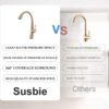 Elegant Single Handle Stainless Steel Pull Out Kitchen Faucet With High Arch Spout - Brushed Gold - Image 4