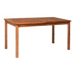 Contemporary Slat Top Outdoor Dining Table - Brown