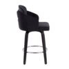Dahlia - Contemporary Counter Stool Round Chrome Footrest (Set of 2) - Black / Gold - Image 3