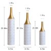 Floor Metal Vases Decorated White Metal Vases (Set of 3) Gorgeous Home Decoration Large Glazed Metal Vases - White / Gold - Image 3