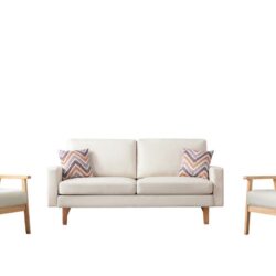 Bahamas - Sofa And 2 Chairs With 2 Throw Pillows - Beige