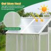Greenhouse, Wooden Greenhouse Polycarbonate Garden Shed For Plants, Walk-In Outdoor Plant Gardening Greenhouse For Patio Backyard Lawn, Grow House With Front Entry Door - White / Gray - Image 5
