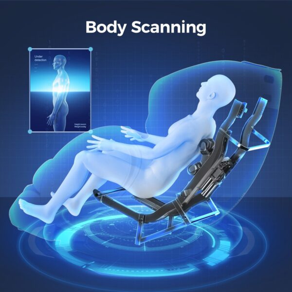 Bosscare - 3D Zero Gravity Massage Chair, Full Body Shiatsu Recliner With App - Beige / Gold