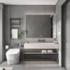 Aluminium Medicine Cabinet Mirror With LED Light And Defogging Function - Gray - Image 14