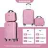 2 Piece Luggage Sets Lightweight Suitcase, Spinner Wheels, (20/14) - Pink - Image 3