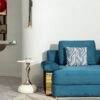 Modern Small Round Side Table For Small Spaces Carbon Steel Cocktail Table - Milk White - Image 6