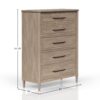 5 Drawer Door Chest - Sand - Image 5