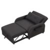 3 In 1 Pull Out Sofa Sleeper With Wing Table And USB Charge - Black - Image 16