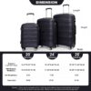 Hardshell Suitcase Spinner Wheels Pp Luggage Sets Lightweight Durable Suitcase & Tsa Lock, 3 Piece Set (20/24/28) - Black - Image 3