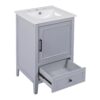 20" Bathroom Vanity With Sink, Bathroom Cabinet With A Door, Door Shelf Storage And Adiustable Foot Pads, A Drawer - Gray - Image 17