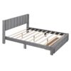 Queen Size Platform Contemporary Upholstered Bed With Storage Drawer - Gray - Image 4