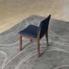 Laura - Linen Dining Chair (Set of 2) - Dark Blue / Dark Brown - Image 13