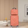 2 Piece Luggage Sets Lightweight Suitcase, Spinner Wheels, (20/14) - Dark Orange - Image 2