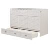 Queen Size Murphy Bed With Large Drawers - Brushed White - Image 3