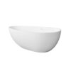 66.9" x 34" x 21.7" Freestanding Solid Surface Soaking Bathtub For Bathroom - Matte White - Image 2