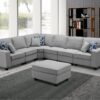 Casanova - 7 Piece Modular L-Shape Sectional Sofa With Ottoman - Light Gray - Image 5