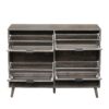 4 Door Shoe Rack, Freestanding Modern Shoe Storage Cabinet, For Entryway - Dark Gray - Image 13