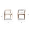 Artemis - Mixed Material Upholstered Dining Arm Chair - Warm White - Image 7