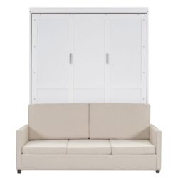 Queen Size Murphy Wall Bed With Cushion - White