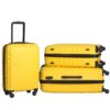 3 Piece Luggage Sets Lightweight Suitcase With Two Hooks, Spinner Wheels, Tsa Lock, (20/24/28) - Yellow - Image 11