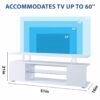 TV Stand For 60" TV LED Gaming Entertainment Center Media Storage Console Table With Large Side Cabinet For Living Room - White - Image 3