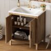 Bathroom Vanity With Single Sink, Combination Under Counter Sink, Bathroom Storage Cabinet With Soft Closing Door, Multi-Function Storage, Solid Wood Frame - Light Brown - Image 21
