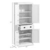 Homcom - 72" Kitchen Pantry, Tall Storage Cabinet, Freestanding Cupboard With Drawer, Doors And Adjustable Shelves - White - Image 3