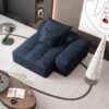 Modern Oversized Modular Sectional Sofa, Sparkling Chenille Fabric Soft Cushion Sofa With 2 Pillows, Diy Combination Tufted Sofa, No Assembly Required - Blue - Image 5