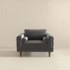 Amber - Velvet Lounge Chair - Brown / Gray - Image 3