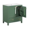 Bathroom Vanity With Single Sink, Combination Under Counter Sink, Bathroom Storage Cabinet With 2 Doors And A Drawer, Soft Closure, Multifunctional Storage - Green - Image 13
