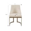 Contemporary Modern Accent Dining Chairs With Antique Gold Metal Frame (Set of 2) - Cream - Image 3