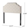 Charismatic - Queen & Full Size Headboard With Button Tufting And Nailhead Trim - Ivory - Image 3