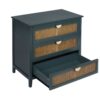 3 Drawer Cabinet - Natural Rattan, Suitable For Bedroom - Green - Image 15