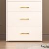 Compact 3 In 1 Vanity Desk With Open Top Mirror, Glass Desktop, 5 Height - White - Image 8