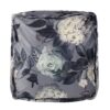 Hazel - Large Square Pouf With Flower Print - Gray - Image 4