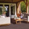 Plastic Interlocking Deck Tiles, (Set of 44), Patio Flooring Outdoor Waterproof All Weather Use For Garden Poolside Front / Back Yard - Light Coffee Color - Image 7