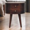 Rounded Bedside Table - Walnut - Image 10