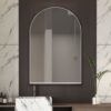 Arched Recessed Medicine Cabinet, Metal Framed Bathroom Wall Cabinet With Mirror And Adjustable Shelves, Wall Mirror With Storage For Bathroom - White - Image 2