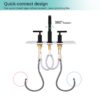 Widespread Bathroom Sink Faucet With Pop Up Drain And Brass Construction - Matte Black - Image 5